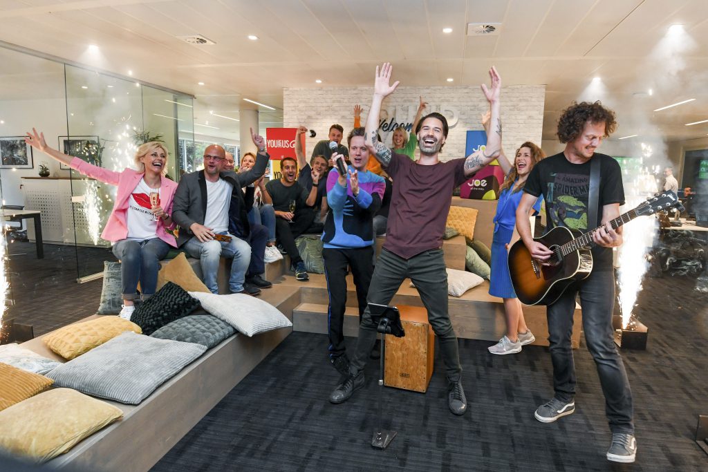 Vilvoorde , 20/05/2019
inauguration of the new Qmusic and Joe radio studio of medialaan - persgrpep
Pix : 
Credit : Frederic Sierakowski / Isopix