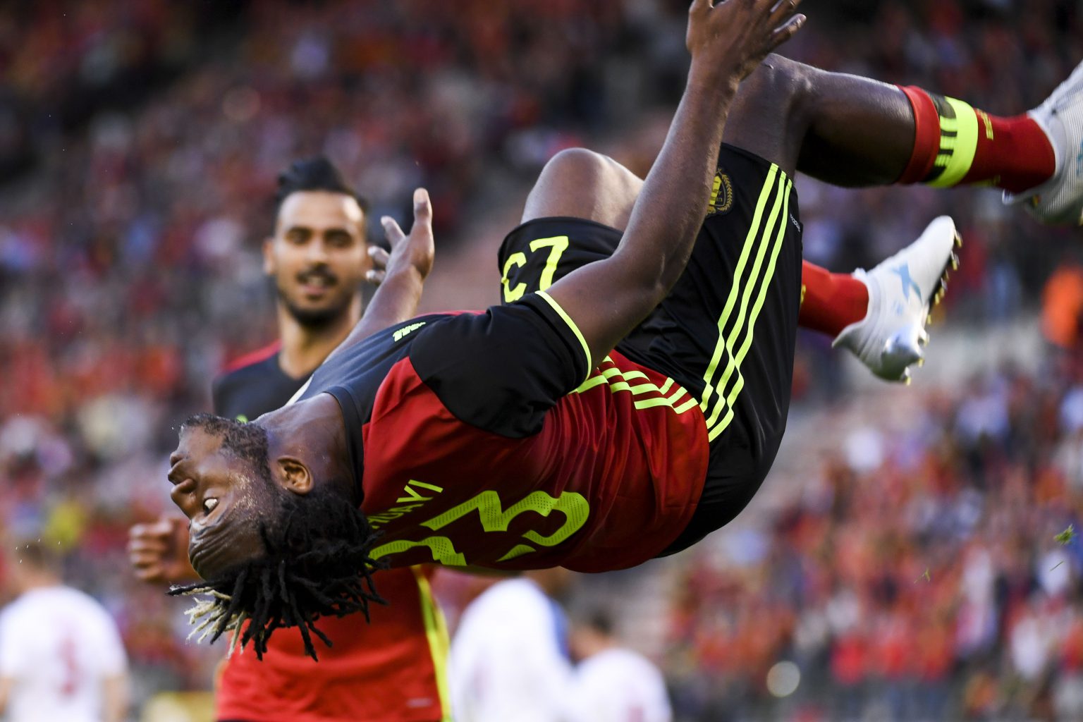 Brussels , 05/06/2017
Soccer:  friendly game Belgium versus Czech republic at king Baudouin stadium
Pix : Belgium's Michy Batshuayi
Credit : Frederic Sierakowski / Isopix