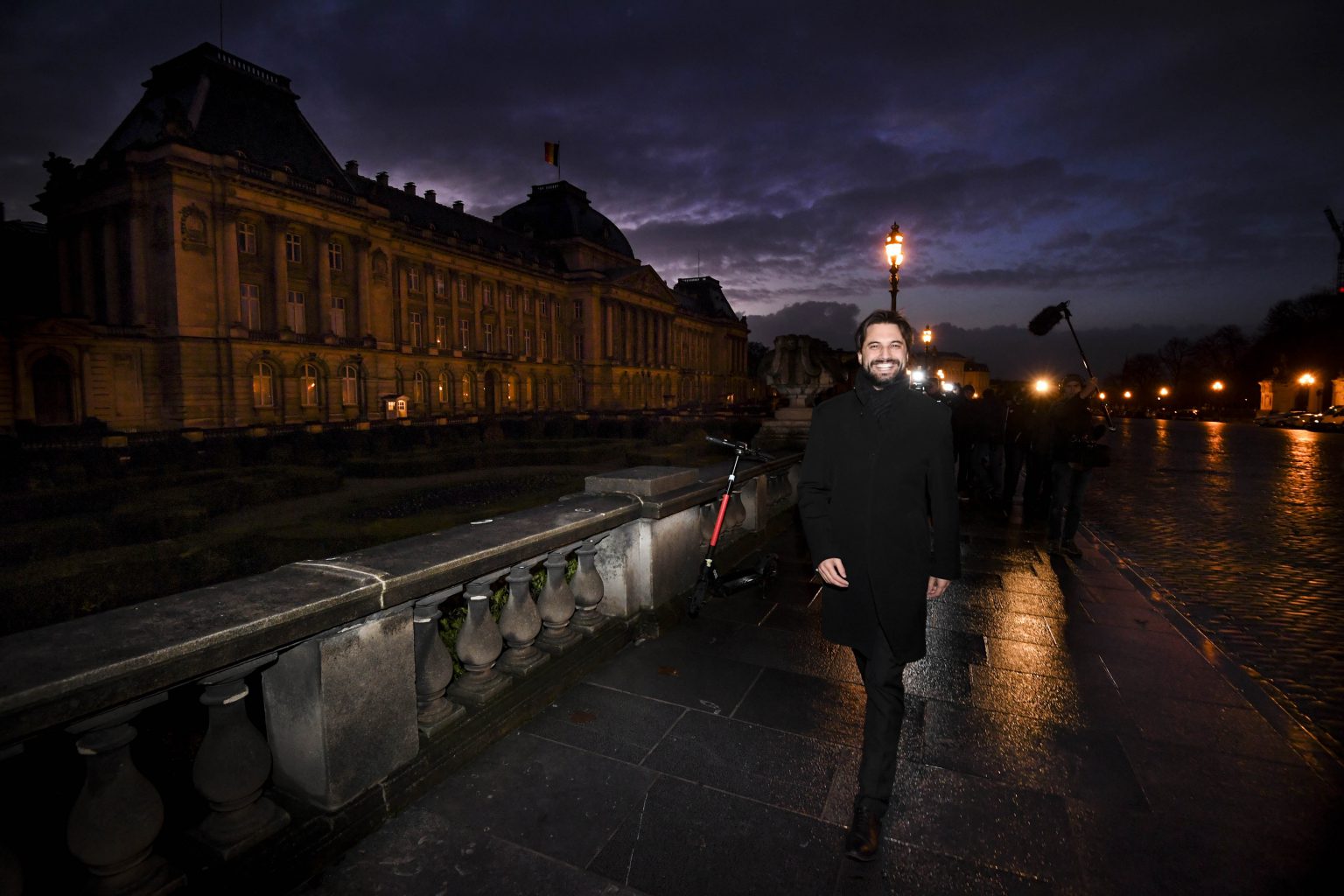 Brussels , 09/12/2019
MR charman Georges-Louis Bouchez arrives for a meeting with the King at the Royal Palace in Brussels, regarding the formation of a new government after 26 May''s regional, federal and European elections. Informator Magnette made his third report earlier today and asked to be discharged as informer. 
Pix : Georges-Louis Bouchez
Credit : Frederic Sierakowski / Isopix