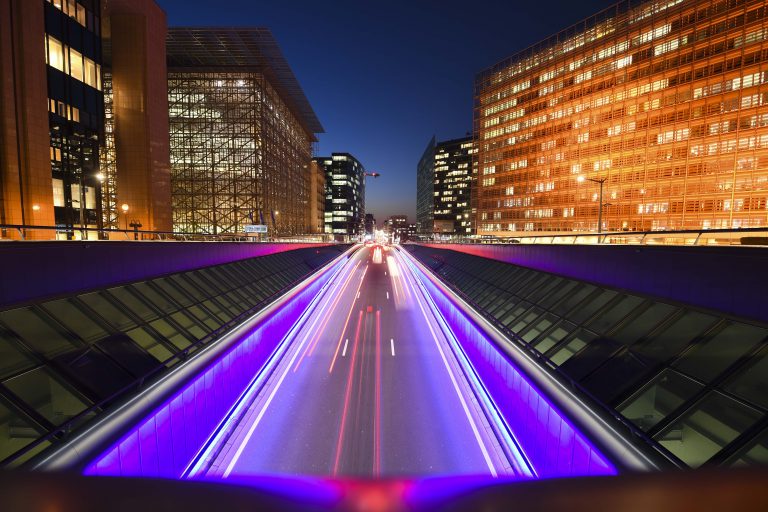 Brussels 25/11/2016
Illustration picture over the traffic in a main street of Brussels " rue de la loi / wetstraat "
Credit Frederic Sierakowski / Isopix