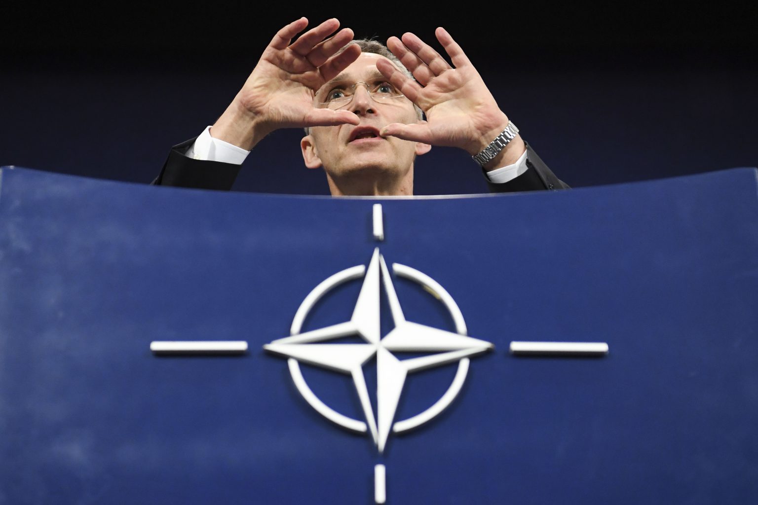Brussels , 16/02/2017
Meeting of NATO Ministers of Defence . Press conference
Pix : Jens Stoltenberg
Credit : Frederic Sierakowski / Isopix