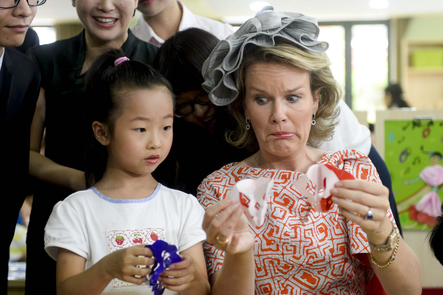 China , Wuhan 22/062015
State visit of their Majesties the king Philippe and the Queen Mathilde of the Belgians to the People's Republic of China.
Queen Mathilde visits the N°3 Kinder Garden of Hubei Provincial Administrative Organs
Pix... Queen Mathilde
Credit: Sierakowski Frederic / Isopix