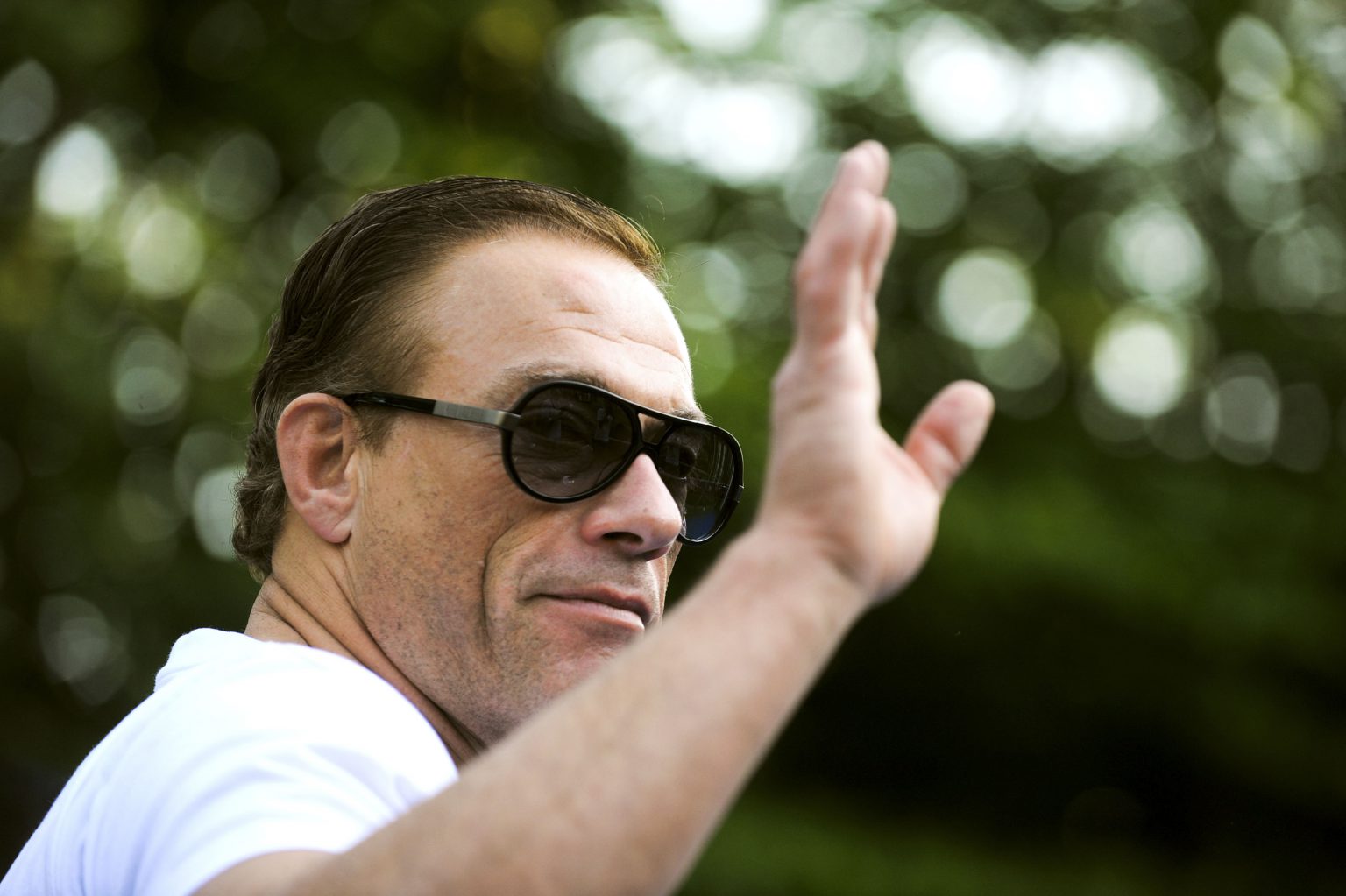 Wavre 08/05/2008 
Jean Claude Van damme Inaugurates the new Vertigo attraction in Walibi in presence of his wife Gladys Portugues and his daughter  Bianca.
Picture: Jean Claude Van Damme /
Credit :Sierakowski / Isopix