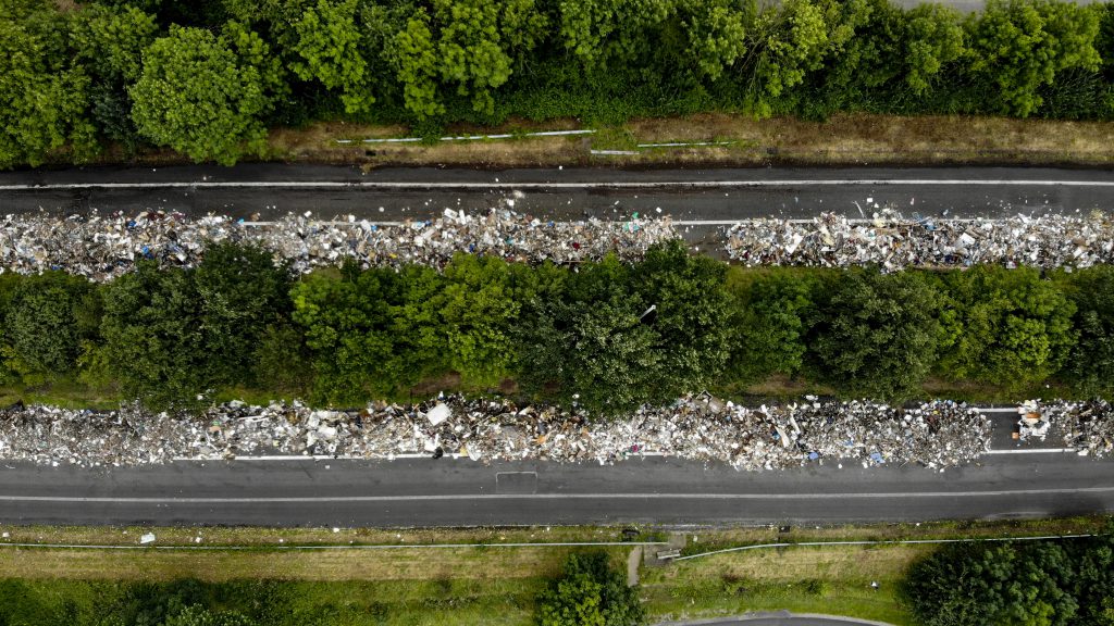 Herstal, 13/08/2021
the waste collected during the floods in the province of Liège is stored on a section of the disaffected motorway over an area of ​​8km. As the site is practically full, a second wander zone is used to sort the waste. It would take almost a year to evacuate everything.
Pix : 
Credit : Frederic Sierakowski / Isopix